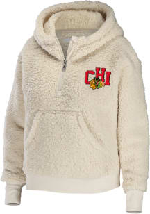 WEAR by Erin Andrews Chicago Blackhawks Womens White Sherpa Hooded Sweatshirt