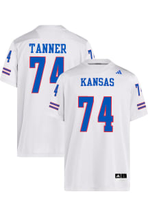 Jack Tanner  Adidas Kansas Jayhawks White NIL Name And Number Football Jersey