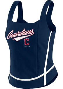 WEAR by Erin Andrews Cleveland Guardians Womens Navy Blue Square Tank Top