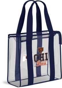 Chicago Bears Stadium Tote With Team Color Trim Womens Clear Tote