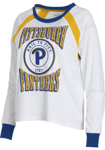 WEAR by Erin Andrews Pitt Panthers Womens White Vintage LS Tee