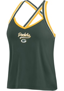 WEAR by Erin Andrews Green Bay Packers Womens Green Cross Strap Tank Top
