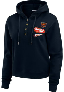 WEAR by Erin Andrews Chicago Bears Womens Navy Blue Waffle Hooded Sweatshirt