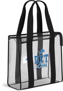 Detroit Lions Stadium Tote With Team Color Trim Womens Clear Tote