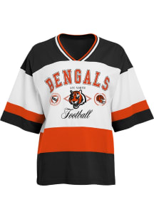 WEAR by Erin Andrews Cincinnati Bengals Womens White Football Short Sleeve T-Shirt
