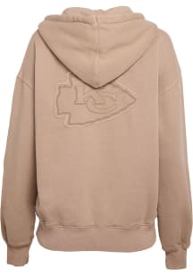 WEAR by Erin Andrews Kansas City Chiefs Womens Beige Washed Hooded Sweatshirt
