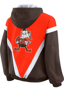WEAR by Erin Andrews Cleveland Browns Womens Brown Windbreaker Light Weight Jacket