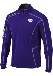 Columbia K-State Wildcats Mens Purple Heat Seal Omni Wick Shotgun Long Sleeve Qtr Zip Pullover
