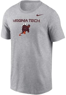 Nike Virginia Tech Hokies Grey Club Fleece Running Hokie Short Sleeve T Shirt