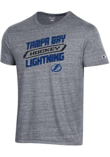 Champion Tampa Bay Lightning Grey Diagonal Tri-Blend Short Sleeve Fashion T Shirt