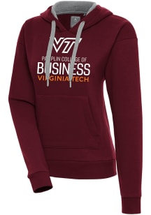 Antigua Virginia Tech Hokies Womens Maroon VA TECH Business Victory Hooded Sweatshirt