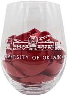 Oklahoma Sooners 12oz Skyline Stemless Wine Glass - Crimson