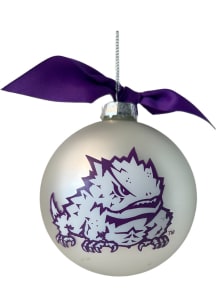 TCU Horned Frogs Mascot Glass Ball Ornament - Purple