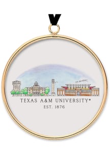 Texas A&M Aggies Skyline Brass Ornament - Maroon