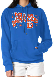 Starter Denver Broncos Mens Blue Fireworks Long Sleeve Hoodie