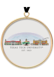Texas Tech Red Raiders Skyline Brass Ornament - Red