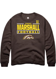 Terence Marshall Western Michigan Broncos Mens Brown Football NIL Stacked Box Player Crew