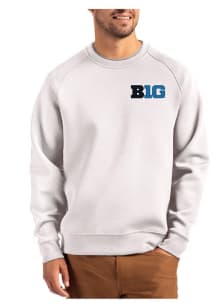 Cutter and Buck Big Ten Mens Grey Roam Long Sleeve Crew Sweatshirt