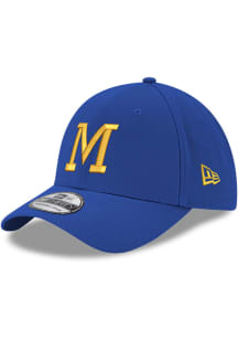 New Era Milwaukee Brewers Mens Blue Alt M Logo Team Classic 39THIRTY Flex Hat
