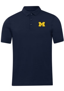 lululemon Michigan Wolverines Mens Navy Blue Evolution Polo Short Sleeve Fashion Polo