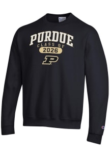 Champion Purdue Boilermakers Mens Black Class of 2026 Powerblend Long Sleeve Crew Sweatshirt