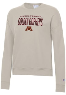 Champion Minnesota Golden Gophers Womens White Stacked Powerblend Crew Sweatshirt