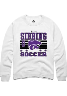 Maddie Sibbing K-State Wildcats Mens White NIL Striped Player Crew