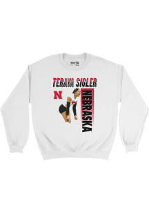 Teraya Sigler  Campus Ink Nebraska Cornhuskers Youth White Illustrated Crew Long Sleeve Crew Sweat..