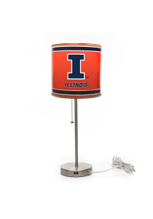 Illinois Fighting Illini USB Port Chrome Table Lamp