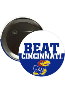Kansas Jayhawks BEAT Cincinnati 3" Button - Blue