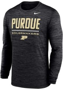 Nike Purdue Boilermakers Black Dri-Fit Team Issue Velocity Long Sleeve T-Shirt