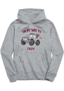 Vive La Fete Troy Trojans Youth Grey On My Way Long Sleeve Hoodie