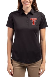 Cutter and Buck Texas Tech Red Raiders Womens Black Prospect Short Sleeve Polo Shirt