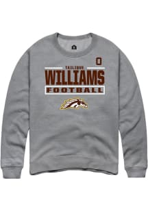 Tailique Williams Western Michigan Broncos Mens Grey Football NIL Stacked Box Player Crew