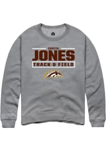 Soniya Jones Western Michigan Broncos Mens Grey NIL Stacked Box Player Crew