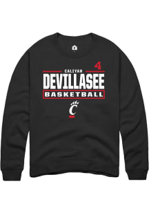 Caliyah DeVillasee Cincinnati Bearcats Mens Black NIL Stacked Box Player Crew