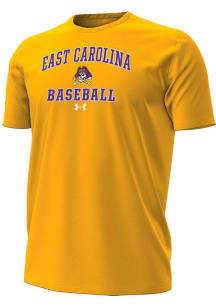 Under Armour East Carolina Pirates Gold Baseball Performance Short Sleeve T Shirt