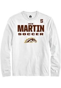 Drew Martin Western Michigan Broncos White NIL Stacked Box Long Sleeve Player T Shirt