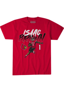 Isaac Brown Louisville Cardinals Red NIL Name and Number Pose Short Sleeve Fashion Player T Shirt