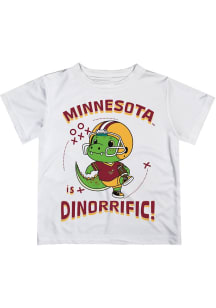 Vive La Fete Minnesota Golden Gophers Infant Dino-Riffic Short Sleeve T-Shirt White