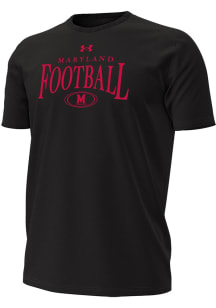 Under Armour Maryland Terrapins Black Football Performance Cotton Short Sleeve T Shirt