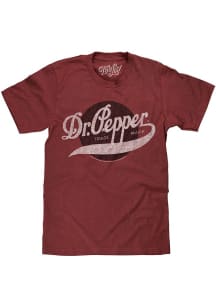 Dr Pepper Maroon Dr Pepper Trademark Short Sleeve Fashion T Shirt