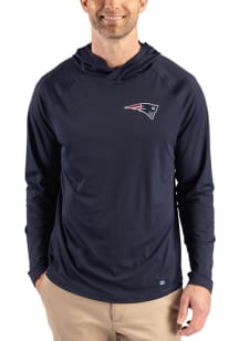 Cutter and Buck New England Patriots Mens Navy Blue Team Prospect Eco Big and Tall Hooded Sweatshi..