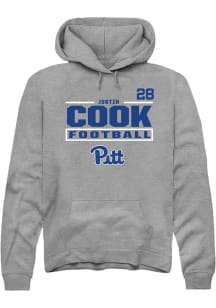 Justin Cook Pitt Panthers Mens Graphite Football NIL Stacked Box Player Hood