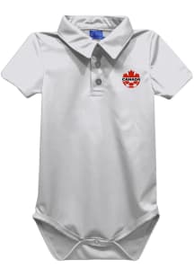 Vive La Fete Canada National Team Baby White Bessie Short Sleeve One Piece Polo