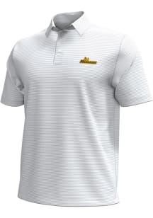 Under Armour Rowan University Mens White Mascot Wordmark Stripe Short Sleeve Polo