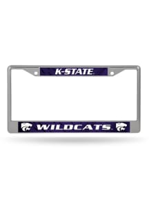 K-State Wildcats Decal Chrome License Plate Frame - Silver