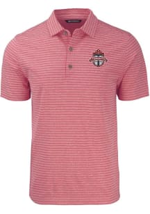 Cutter and Buck Toronto FC Mens Red Forge Stripe Short Sleeve Polo