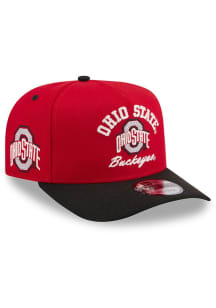 New Era Ohio State Buckeyes Arched 9FIFTY A Frame Adjustable Hat - Red