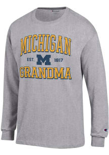 Champion Michigan Wolverines Grey Est. Date Grandma Jersey Long Sleeve T Shirt